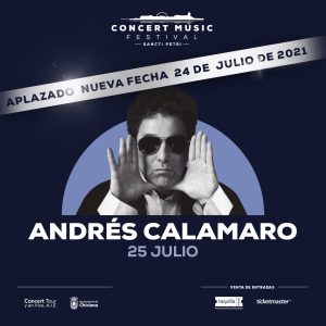 El concierto que Andrés Calamaro tenía previsto este verano en Concert Music Festival se pospone para el 24 de julio de 2021.