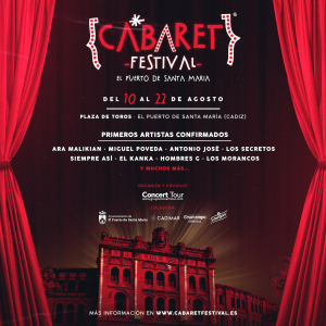 El ciclo de música y humor Cabaret Festival anuncia su primera parada en El Puerto de Santa María este verano y los primeros artistas confirmados
