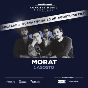 Se pospone para el próximo año el concierto que Morat tenía previsto celebrar este verano en Concert Music Festival. Nueva fecha: 10 de agosto de 2021